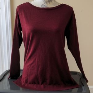 Dark red boat neck sweater